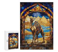 for Adults 300 PCS Jigsaw Puzzle Egyptian Pyramids Camel Jigsaw for Adults Relaxing Games For Family Fun Challenging Game Gifts 300 PCS