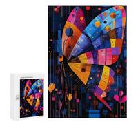 for Adults 300 PCS Jigsaw Puzzle Expressionist Geometry Butterfly Jigsaw for Adults Relaxing Games For Family Fun Challenging Game Gifts 300 PCS