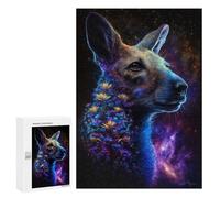 for Adults 300 PCS Jigsaw Puzzle Galactic Kangaroo with Flowers -1 Puzzle for Adults Family Game Precision Cutting Fun Activities at Home 300 PCS