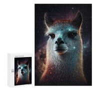 for Adults 300 PCS Jigsaw Puzzle Galactic Llama Portrait Puzzle for Adults Family Game Precision Cutting Fun Activities at Home 300 PCS