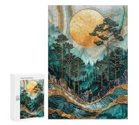 for Adults 300 PCS Jigsaw Puzzle Golden Moonlit Forest Teenagers Puzzles Hands-on Game Home Decoration Challenging Game Gifts 300 PCS