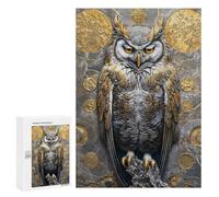 for Adults 300 PCS Jigsaw Puzzle Golden Owl Guardian Majesty Puzzle for Adults Family Game Precision Cutting Fun Activities at Home 300 PCS