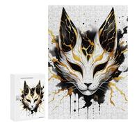 for Adults 300 PCS Jigsaw Puzzle Ink Kitsune Mask Adult Jigsaw Family Game Precision Cutting Unique Birthday And Xmas Gifts 300 PCS