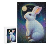 for Adults 300 PCS Jigsaw Puzzle Magical Night Bunny Jigsaw Puzzles for Adults Staycation Kill Time Every Piece Is Unique - Great Gift for Gaming 300 PCS