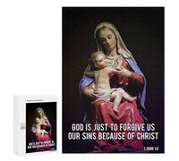 for Adults 300 PCS Jigsaw Puzzle Mary Mother of God Puzzles for Adults Anti-Stress Toys Difficult Hard Fun Activities at Home 300 PCS