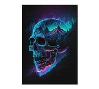 for Adults 300 PCS Jigsaw Puzzle Neon Skull Landscape Artwork Jigsaws for Adults Family Game Difficult Hard Challenging Game Gifts 300 PCS
