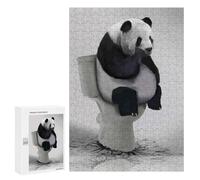 for Adults 300 PCS Jigsaw Puzzle Panda Funny Bathroom Teenagers Puzzles Hands-on Game Home Decoration Challenging Game Gifts 300 PCS