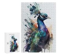 for Adults 300 PCS Jigsaw Puzzle Peacock Watercolors Jigsaw for Adults Relaxing Games For Family Fun Challenging Game Gifts 300 PCS