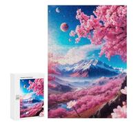 for Adults 300 PCS Jigsaw Puzzle Pink Tree Puzzles for Adults Anti-Stress Toys Difficult Hard Fun Activities at Home 300 PCS