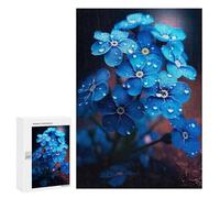 for Adults 300 PCS Jigsaw Puzzle Rainy Blue Flower Puzzles for Adults Anti-Stress Toys Difficult Hard Fun Activities at Home 300 PCS
