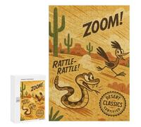 for Adults 300 PCS Jigsaw Puzzle Roadrunner And Rattlesnake Desert Cartoon Jigsaw for Adults Relaxing Games For Family Fun Challenging Game Gifts 300 PCS