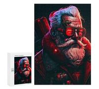 for Adults 300 PCS Jigsaw Puzzle Santa Claus Neon Punk Puzzles for Adults Anti-Stress Toys Difficult Hard Fun Activities at Home 300 PCS