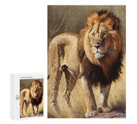 for Adults 300 PCS Jigsaw Puzzle Savanna Lion Oil Paint Teenagers Puzzles Hands-on Game Home Decoration Challenging Game Gifts 300 PCS