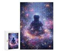 for Adults 300 PCS Jigsaw Puzzle Space Meditation Astronaut in Cosmic Serenity Jigsaw Puzzles for Adults Staycation Kill Time Every Piece Is Unique - Great Gift for Gaming 300 PCS