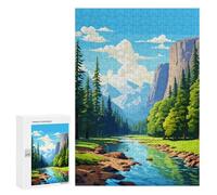 for Adults 300 PCS Jigsaw Puzzle Spring Yosemite Pixel Art Puzzles for Adults Anti-Stress Toys Difficult Hard Fun Activities at Home 300 PCS