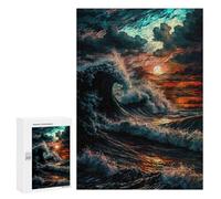 for Adults 300 PCS Jigsaw Puzzle Stormly Ocean V4 Jigsaw for Adults Relaxing Games For Family Fun Challenging Game Gifts 300 PCS