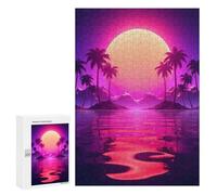 for Adults 300 PCS Jigsaw Puzzle Synthwave Sunset Escape Puzzles for Adults Anti-Stress Toys Difficult Hard Fun Activities at Home 300 PCS