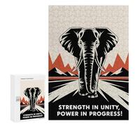 for Adults 300 PCS Jigsaw Puzzle Unity Elephant March Teenagers Puzzles Hands-on Game Home Decoration Challenging Game Gifts 300 PCS