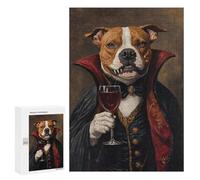 for Adults 300 PCS Jigsaw Puzzle Vampire Dog with Wine Glass-3 Jigsaw Puzzles for Adults Staycation Kill Time Every Piece Is Unique - Great Gift for Gaming 300 PCS