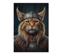 for Adults 300 PCS Jigsaw Puzzle Viking Cat Portrait Jigsaws for Adults Family Game Difficult Hard Challenging Game Gifts 300 PCS