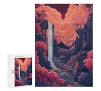 for Adults 300 PCS Jigsaw Puzzle Waterfall Ruin Valley Adult Jigsaw Family Game Precision Cutting Unique Birthday And Xmas Gifts 300 PCS