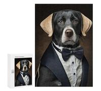 for Adults 300 PCS Jigsaw Puzzle Well Dressed Labrador Dog Jigsaw for Adults Relaxing Games For Family Fun Challenging Game Gifts 300 PCS