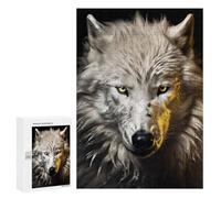 for Adults 300 PCS Jigsaw Puzzle White Wold in Gold Jigsaw for Adults Relaxing Games For Family Fun Challenging Game Gifts 300 PCS