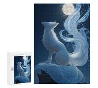 for Adults 300 PCS Puzzle Art Fox Under Moonlight Jigsaw Puzzles for Adults But Fun And Humorous for Birthday, Chrismas for Is Ideal As A Gift 300 PCS