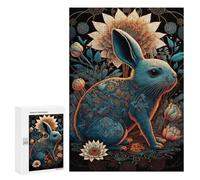 for Adults 300 PCS Puzzle Blue Rabbit with Lotus Flowers Jigsaw Puzzles for Adults But Fun And Humorous for Birthday, Chrismas for Is Ideal As A Gift 300 PCS