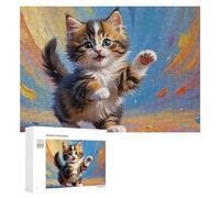 for Adults 300 PCS Puzzle Colorful Kitten Dance Adult Puzzles Hands-on Game Improve Memory Unique Gifts for Birthday And Christmas 300 PCS