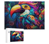 for Adults 300 PCS Puzzle Colorful Toucan in A Lush Garden Adult Puzzles Hands-on Game Improve Memory Unique Gifts for Birthday And Christmas 300 PCS