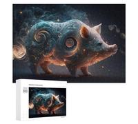 for Adults 300 PCS Puzzle Cosmic Pig Artwork Adult Puzzles Hands-on Game Improve Memory Unique Gifts for Birthday And Christmas 300 PCS
