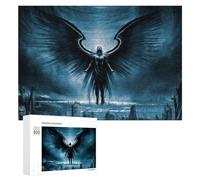 for Adults 300 PCS Puzzle Dark Angel Over Cityscape Adult Puzzles Hands-on Game Improve Memory Unique Gifts for Birthday And Christmas 300 PCS
