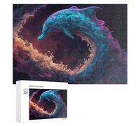 for Adults 300 PCS Puzzle Dolphin in Abstract Watercolor Adult Puzzles Hands-on Game Improve Memory Unique Gifts for Birthday And Christmas 300 PCS