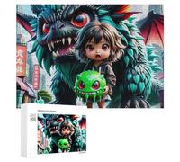 for Adults 300 PCS Puzzle Dragon And Child in Cityscape Adult Puzzles Hands-on Game Improve Memory Unique Gifts for Birthday And Christmas 300 PCS