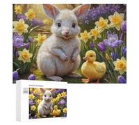 for Adults 300 PCS Puzzle Easter Bunny And Duckling Adult Puzzles Hands-on Game Improve Memory Unique Gifts for Birthday And Christmas 300 PCS