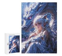 for Adults 300 PCS Puzzle Enchanted Bond Elven Maiden And Mystic Dragon Jigsaw Puzzles for Adults But Fun And Humorous for Birthday, Chrismas for Is Ideal As A Gift 300 PCS