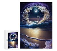 for Adults 300 PCS Puzzle Enchanted Swan Beach Scene -1 Adult Puzzles Hands-on Game Improve Memory Unique Gifts for Birthday And Christmas 300 PCS