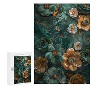 for Adults 300 PCS Puzzle Floral Gold Malachite Art Jigsaw Puzzles for Adults But Fun And Humorous for Birthday, Chrismas for Is Ideal As A Gift 300 PCS