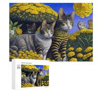 for Adults 300 PCS Puzzle Flower Garden Cats Adult Puzzles Hands-on Game Improve Memory Unique Gifts for Birthday And Christmas 300 PCS