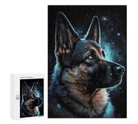for Adults 300 PCS Puzzle Galactic Guardian German Shepherd Art Print -2 Jigsaw Puzzles for Adults But Fun And Humorous for Birthday, Chrismas for Is Ideal As A Gift 300 PCS
