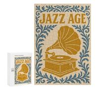 for Adults 300 PCS Puzzle Jazz Age Gramophone Art Jigsaw Puzzles for Adults But Fun And Humorous for Birthday, Chrismas for Is Ideal As A Gift 300 PCS