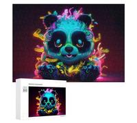 for Adults 300 PCS Puzzle Neon Panda Artwork Adult Puzzles Hands-on Game Improve Memory Unique Gifts for Birthday And Christmas 300 PCS