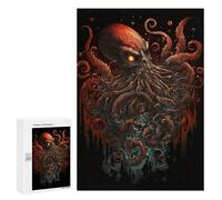 for Adults 300 PCS Puzzle Octopus Horror Illustration Adult Puzzles Hands-on Game Improve Memory Unique Gifts for Birthday And Christmas 300 PCS