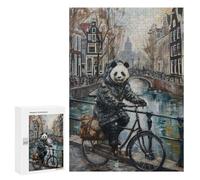 for Adults 300 PCS Puzzle Panda Bicycle Amsterdam Jigsaw Puzzles for Adults But Fun And Humorous for Birthday, Chrismas for Is Ideal As A Gift 300 PCS
