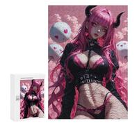 for Adults 300 PCS Puzzle Pink-Haired Demon Girl Jigsaw Puzzles for Adults But Fun And Humorous for Birthday, Chrismas for Is Ideal As A Gift 300 PCS