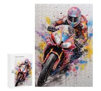 for Adults 300 PCS Puzzle Racing Spirit Motorcycle Artwork Adult Puzzles Hands-on Game Improve Memory Unique Gifts for Birthday And Christmas 300 PCS