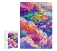for Adults 300 PCS Puzzle Rainbow Fields in The Sky Adult Puzzles Hands-on Game Improve Memory Unique Gifts for Birthday And Christmas 300 PCS