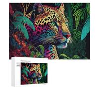 for Adults 300 PCS Puzzle Rainbow Leopard in The Jungle Adult Puzzles Hands-on Game Improve Memory Unique Gifts for Birthday And Christmas 300 PCS
