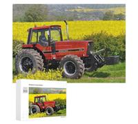for Adults 300 PCS Puzzle Rustic Red Tractor Amidst Vibrant Yellow Fields Adult Puzzles Hands-on Game Improve Memory Unique Gifts for Birthday And Christmas 300 PCS